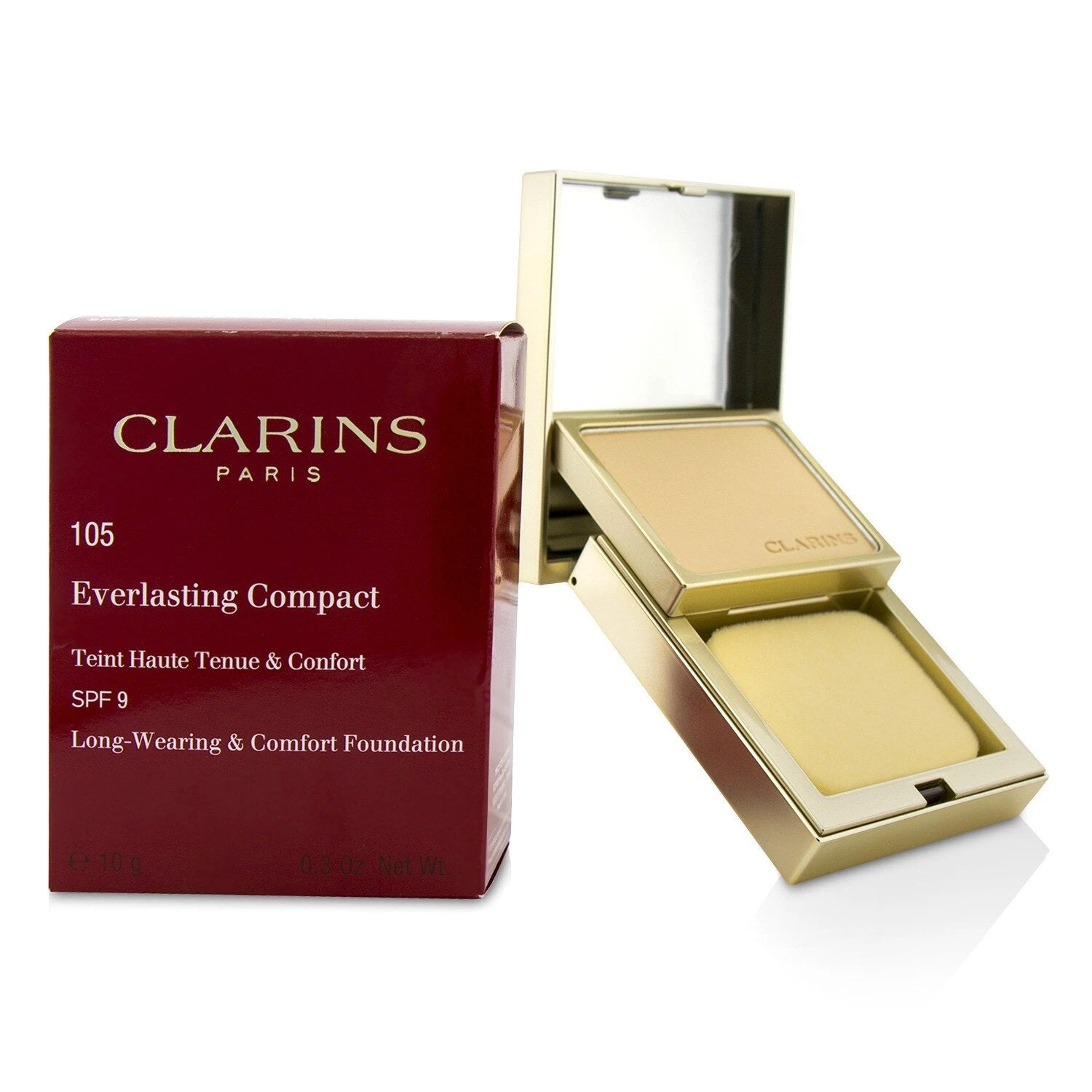 Clarins Everlasting Compact Foundation SPF 9 - # 105 Nude (Unboxed) 10g/0.3oz 4 Clarins Everlasting Compact Foundation SPF 9 - # 105 Nude (Unboxed) 10g/0.3oz - Image 2