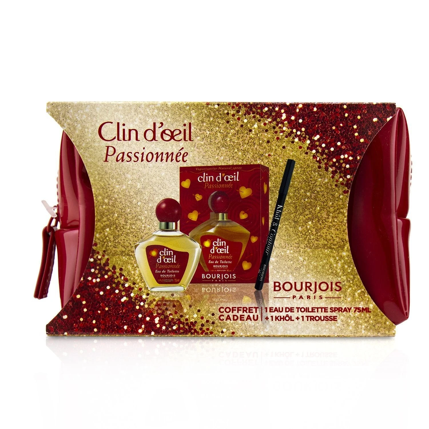 Bourjois Passionnee Coffret: Eau De Toilette Spray 75ml + Khol & Contour Eyeliner Pencil - #001 Noir-Issime 1.2g/0.04oz + Glossy Bag 2pcs+1Bag 4 Bourjois Passionnee Coffret: Eau De Toilette Spray 75ml + Khol & Contour Eyeliner Pencil - #001 Noir-Issime 1.2g/0.04oz + Glossy Bag 2pcs+1Bag - Image 2