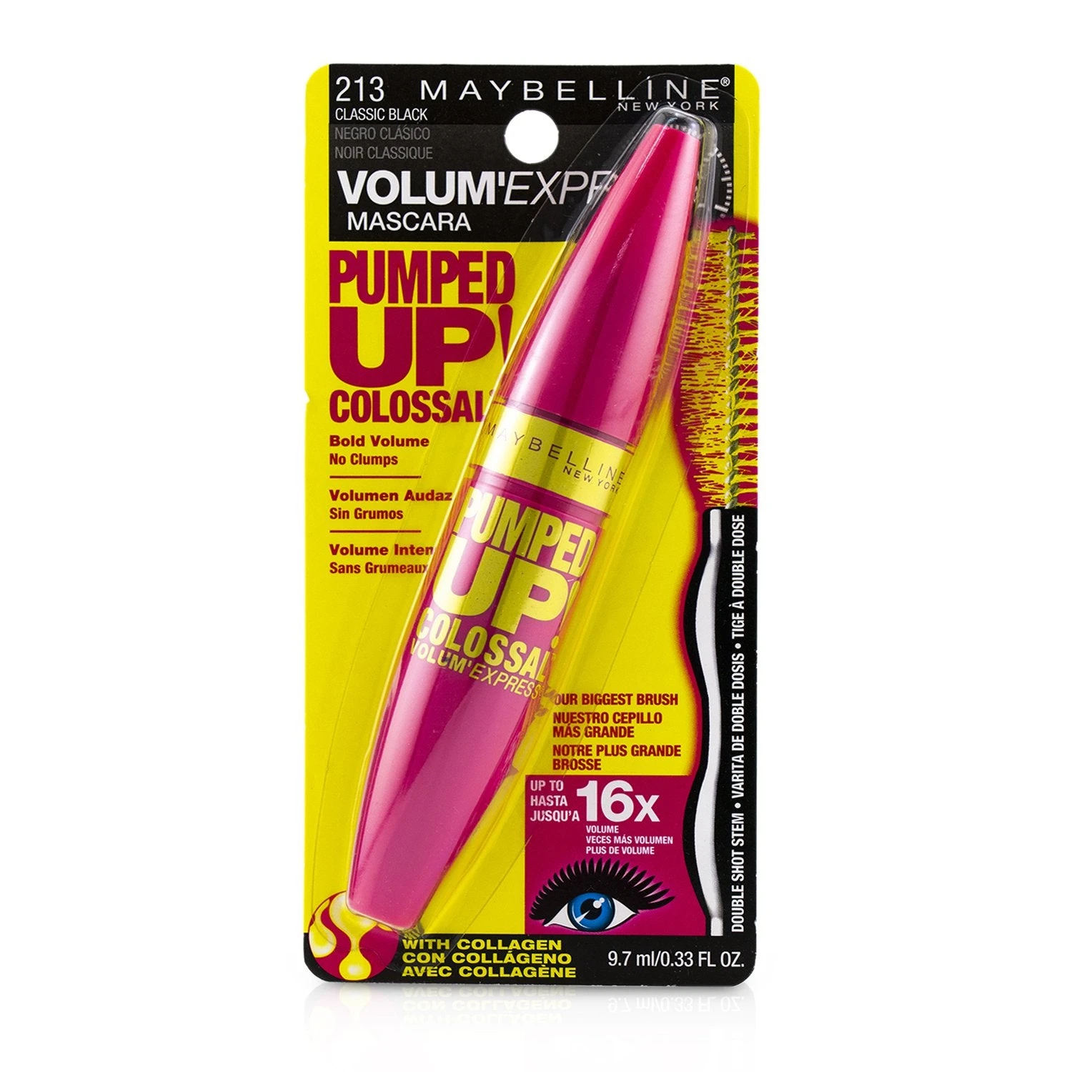 Maybelline Volum' Express Pumped Up Colossal Mascara - # 213 Classic Black 9.7ml/0.33oz 3 Maybelline Volum' Express Pumped Up Colossal Mascara - # 213 Classic Black 9.7ml/0.33oz