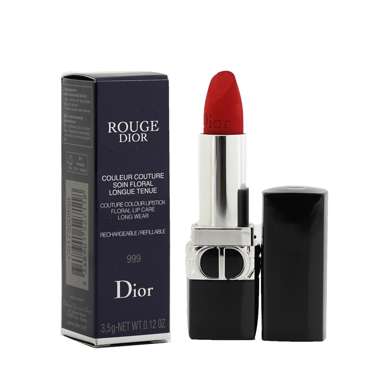 Christian Dior Rouge Dior Couture Colour Refillable Lipstick - # 849 Rouge Cinema (Satin) 3.5g/0.12oz 10 Christian Dior Rouge Dior Couture Colour Refillable Lipstick - # 849 Rouge Cinema (Satin) 3.5g/0.12oz - Image 8