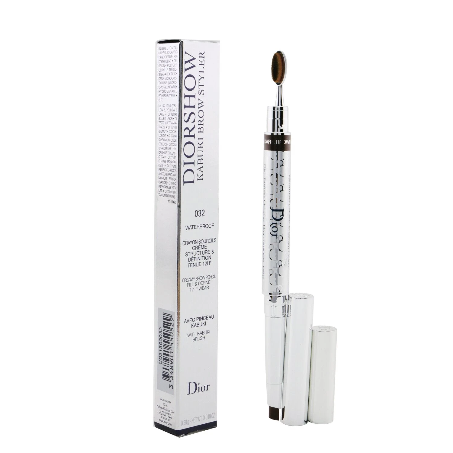 Christian Dior Diorshow Kabuki Brow Styler Creamy Brow Pencil Waterproof - # 032 Dark Brown 0.29g/0.01oz 4 Christian Dior Diorshow Kabuki Brow Styler Creamy Brow Pencil Waterproof - # 032 Dark Brown 0.29g/0.01oz - Image 2