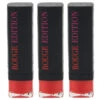 Bourjois Rouge Edition - 11 Fraise Remix By Bourjois For Women - 0.12 Oz Lipstick - Pack Of 3
