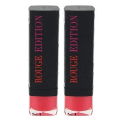 Bourjois Rouge Edition - 12 Rose Neon By Bourjois For Women - 0.12 Oz Lipstick - Pack Of 2