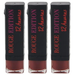 Bourjois Rouge Edition 12 Hours - 30 Prune Afterwork By Bourjois For Women - 0.12 Oz Lipstick - Pack Of 3